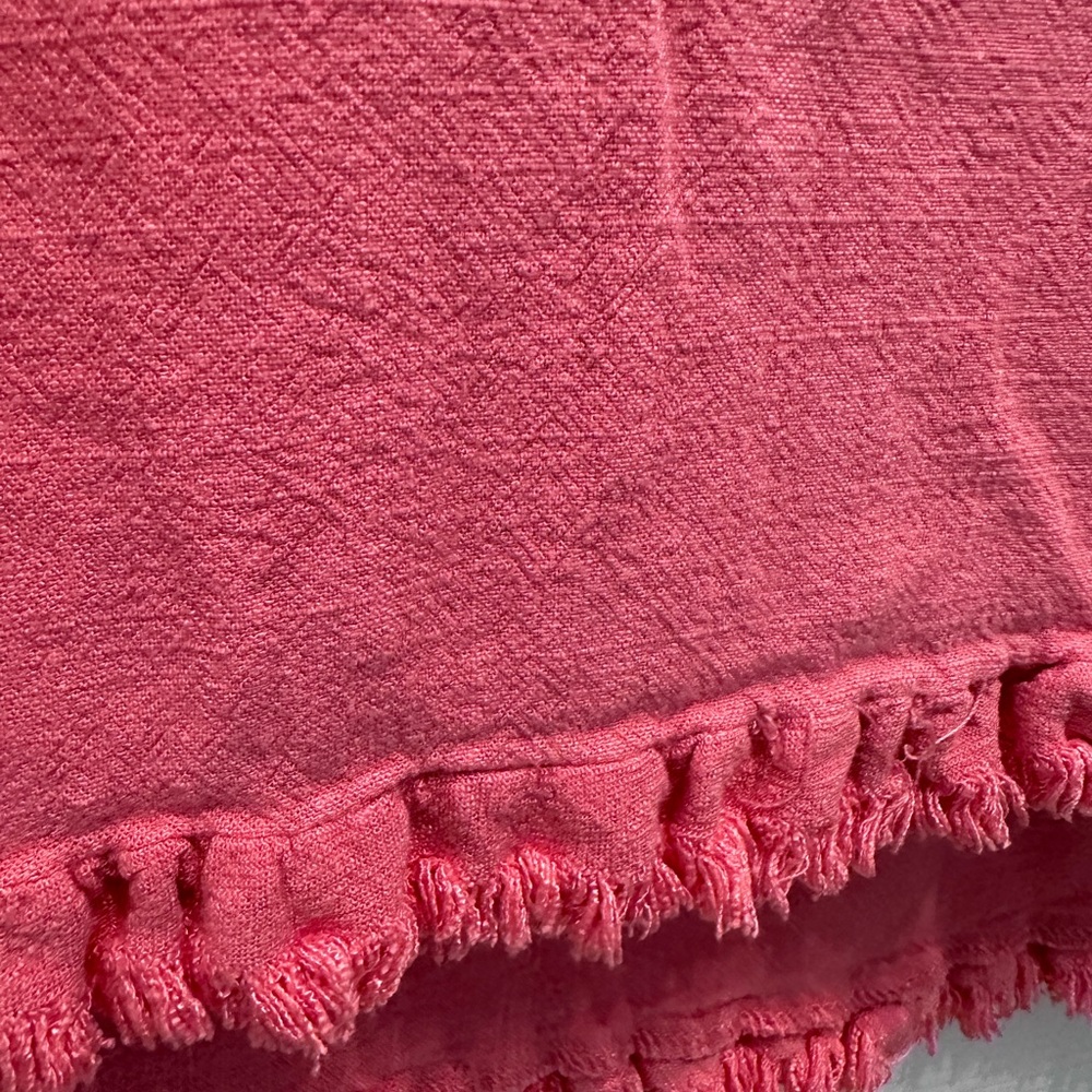 Umgee Coral Linen Blend Fringed Women's Top - Picture 4 of 4